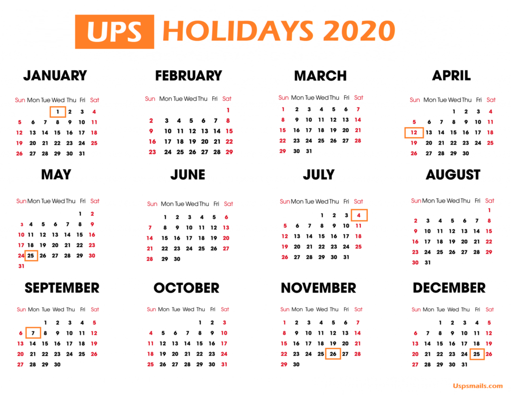 UPS Holidays 2020 List Of UPS Holidays With Schedule